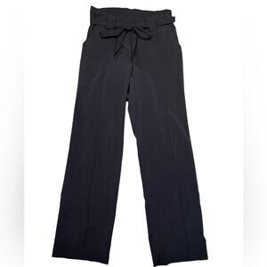 Athleta Destination Belted Black High Rise Wide Leg Pants Womens Size 6